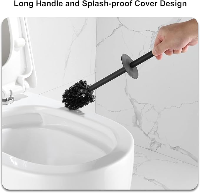 Square Toilet Brush with Holder,Stainless Steel Toilet Bowl Brush and Holder for Bathroom,2PACK
