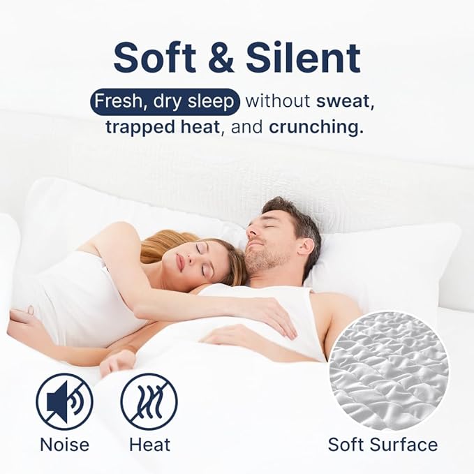 PAULATO BY GA.I.CO Full Waterproof Mattress Protector – Mattress Cover for Full Size Bed – Breathable Noiseless Hypoallergenic Machine Washable – Water Proof Protector with Deep Elastic Skirt