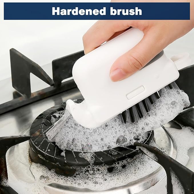 3 in 1 Groove Cleaning Brush, 2025 New Multifunction Window Track Cleaner Brush, Hanging Hard Bristle Cleaner Brushes for Kitchen (Orange)