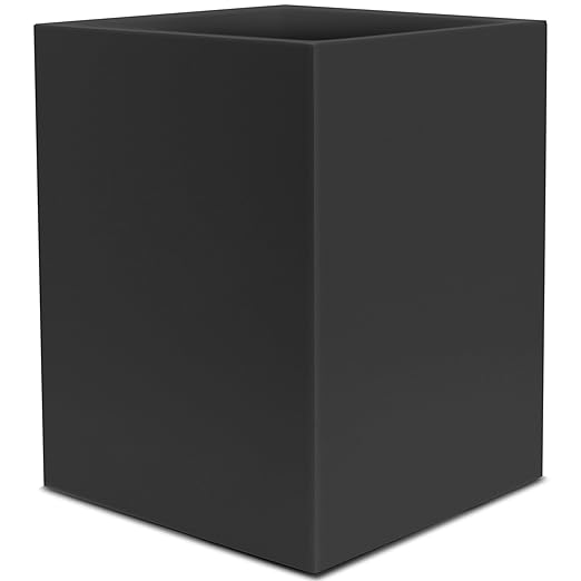 Matte Black Square Small Trash Can, 2 Gallons / 7.5L Garbage Can, Waste Basket for Home, Bathrooms, Office, Under Desk, Bedroom, Laundry Room, Kitchen, Kids Room, and Dorm