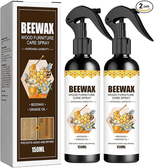 MOODTALK Beeswax Spray Furniture Polish, Wood Cleaner, Wood Floor Polish - For Living Room, Kitchen and Wooden Furniture Floors (Pack of 2) (150 ml)