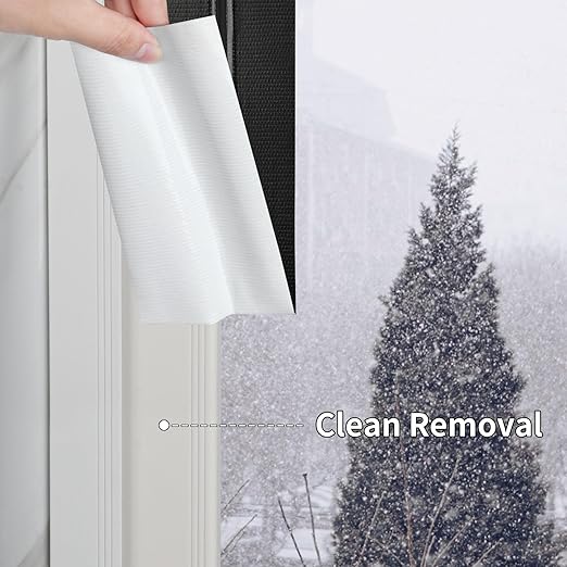 Cloth Duct Window Seal Strip Tape for Winter, 1.89in x 33FT, Weather Stripping Sealing Insulation Tape for Windows and Door, Easy Tear Sealer Draft Blocker Black