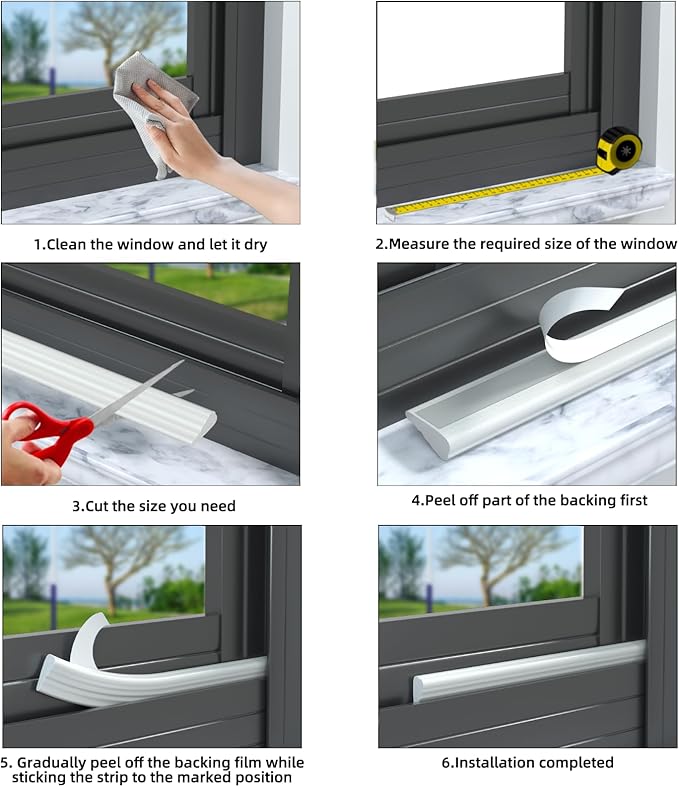 2 Pack*16.4 Ft Weather Stripping Seal Strip for Doors,Soundproofing Window Insulation Draft Stopper for Winter, Selfadhesive Foam Weather Strip for Door Frame,Door Gap Filler Noise Blocker(Black)