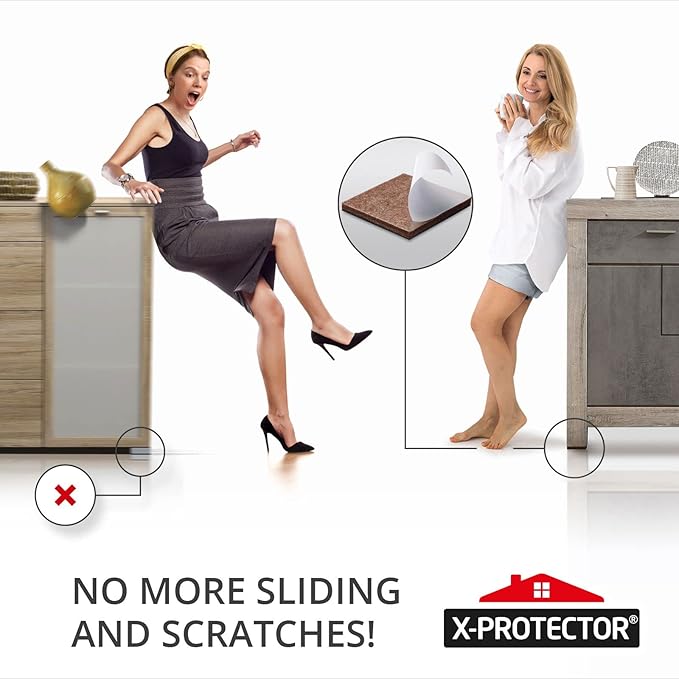 16 PCS 2" Non-Slip Furniture Pads X-Protector - Premium Furniture Grippers! Self-Adhesive Rubber Feet for Furniture Feet - Ideal Non-Skid Furniture Pads Floor Protectors to Keep Furniture in Place!