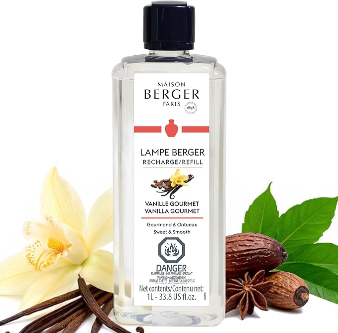 Vanilla Gourmet - Lampe Berger Fragrance Refill for Home Fragrance Oil Diffuser - 33.8 Fluid Ounces - 1 Liter