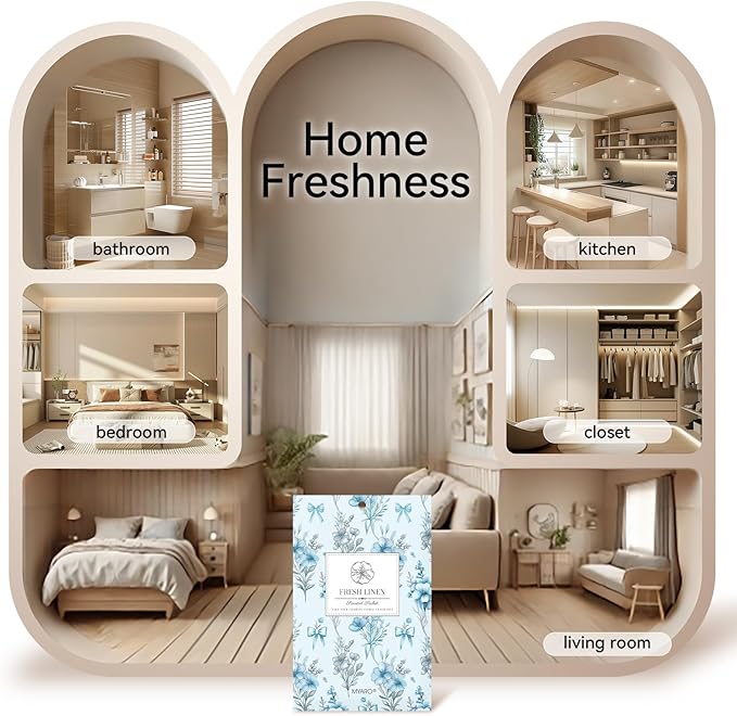 MYARO 20 Packs Fresh Linen Sachets for Drawer and Closet, Long-Lasting Sachets Bags Air Freshener Fresh Scents, Potpourri Bags Home Fragrance for Lover