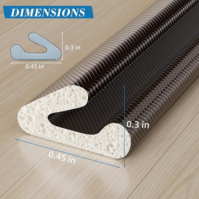 V-Shaped Weather Stripping Door Seal, 52.5FT Draft Stopper for Doors/Windows, Gaps, Dustproof, Soundproof & Thermal Insulating, Noise-Reducing, Light-Blocking Door Gap Filler