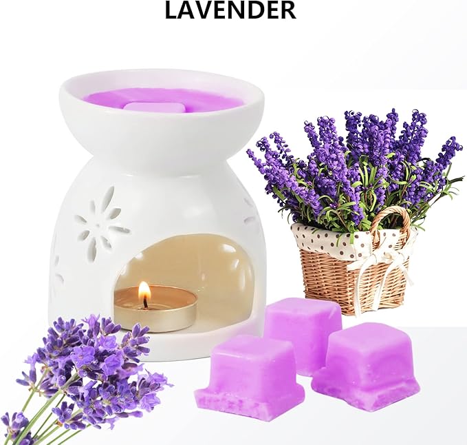 SCENTORINI Lavender Wax Melts Wax Cubes, Lavender Candle Wax Melts Strong Scent, Soy Scented Wax Melts for Wax Warmers Christmas Decor, 2 x 2.5 oz