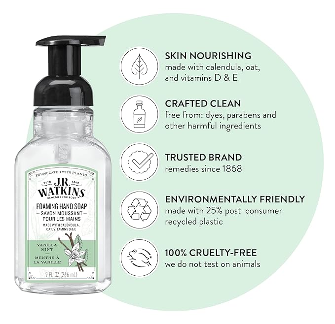 Watkins Hand Soap Vanilla Mint, 9 Fl Oz (Pack Of 6)