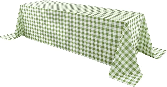 Classic Gingham Buffalo Tablecloth Fabric - Oblong 90x156 Inch Water Proof Checkered Table Cloth for Indoor Outdoor - Table Cover for Birthday, Picnics, BBQs, and Parties