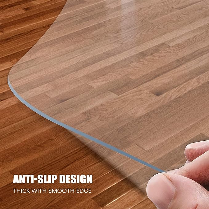 Kuyal Clear Chair Mat, Hard Floor Use, 8'×10' Transparent Office Home Floor Protector mat Chairmats (96" X 120" Rectangle)