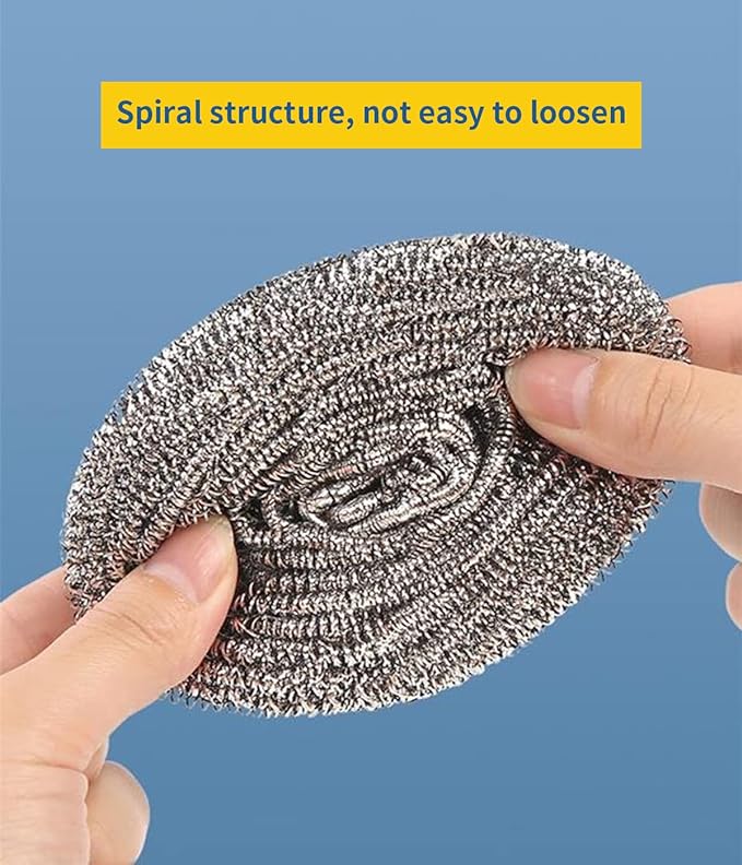 Steel Wool Scrubber - Steel Wool for Cleaning Dish Pots Pans Grills Stainless Steel Scrubber for Kitchen Sinks Cleaning Steel Wool Pads Metal Scrubber (24)