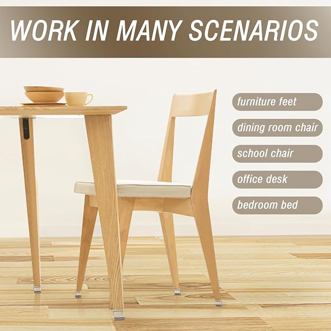 BUMACO Chair Leg Floor Protectors Rectangle Chair Leg Protectors for Hardwood Floors Silicone Pads Covers to Protect Floors(Clear-40 Pcs, Rectangle XL Fit (Perimeter: 6"~8")