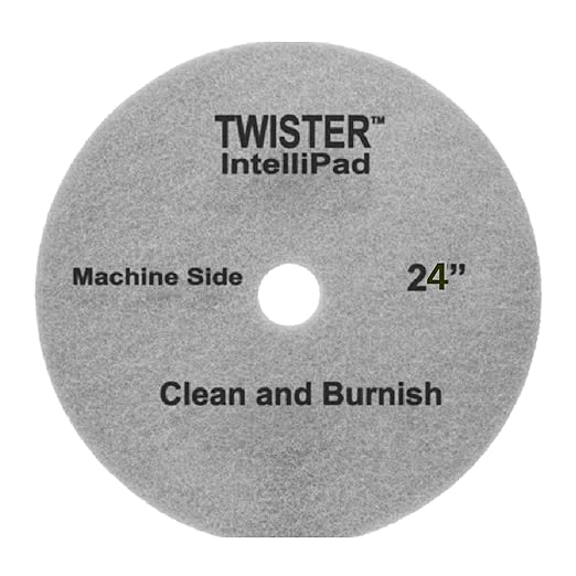 Diversey DDT800354 TASKI Twister Intellipad Diamond Coated Floor Machine Cleaning Pad, Made in USA, Burnish to High Super Gloss Finish, Grey/Brown, 24-inch (Pack of 2)