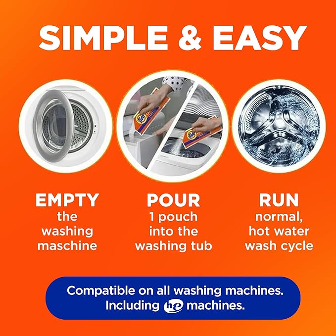 Washing Machine Cleaner by Tide, Washer Machine Cleaner with Oxi for Front and Top Loader Washer Machines, Deep Cleaning Residue & Odor Eliminator, 21 Month Supply