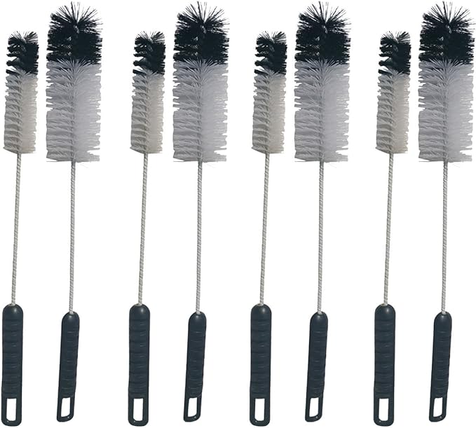 NewFerU Wire Bottle Cleaning Brush Set Small Large Thin Long Handle, Utility Cleaner Bendable Flexible for Narrow Neck Skinny Spaces of Water Beer Wine Baby Bottles Pipe Tube Flask Decanter (8)
