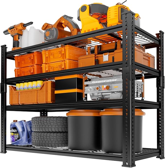 Storage Shelves Heavy Duty 2 PCS, 36"L x 16"W x 60"H Garage Wire Shelving Unit Loads 1920LBS, 4-tier Adjustable Metal Industrial Utility Shelf Rack for Kitchen, Laundry, Pantry, Warehouse, Basement
