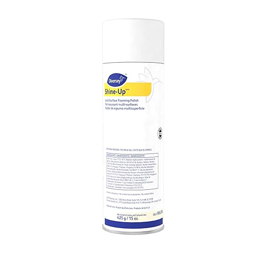 Diversey Shine-Uptm/mc Multi-Surface Foaming Polish, Lemon Scent, 15 Oz Aerosol Spray, 12/carton