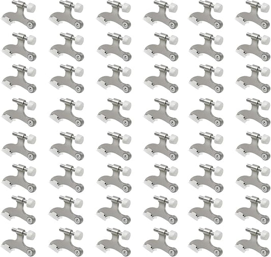 48 Pack Hinge Pin Brushed Nickel Door Stopper, Adjustable Heavy Duty Hinge Pin Door Stop with Rubber Bumper Tips