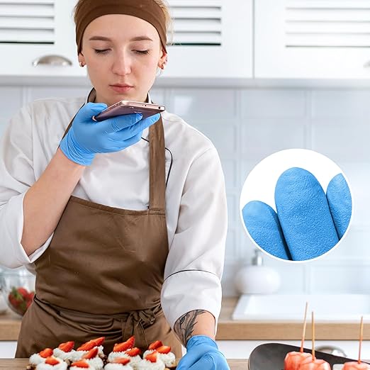 Disposable Nitrile Exam Gloves, Blue, Nitrile Gloves Disposable Latex Free, Medical Gloves, Cleaning Gloves, Food-Safe Rubber Gloves, Powder Free, Non-Sterile, 1000-ct Case (XL)