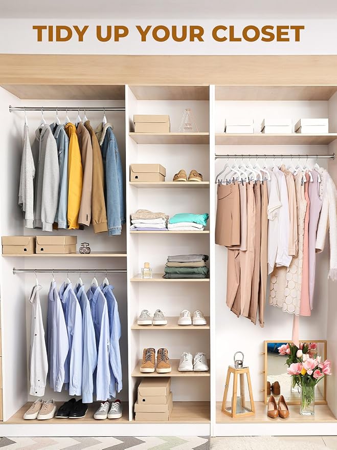HOUSE DAY Velvet Skirt Hangers 24 Pack, White Velvet Hanger with Adjustable Clips, Space Saving Slim Pant Hangers, Heavy Duty Non Slip Clip Hanger for Pants, Skirts, Shorts