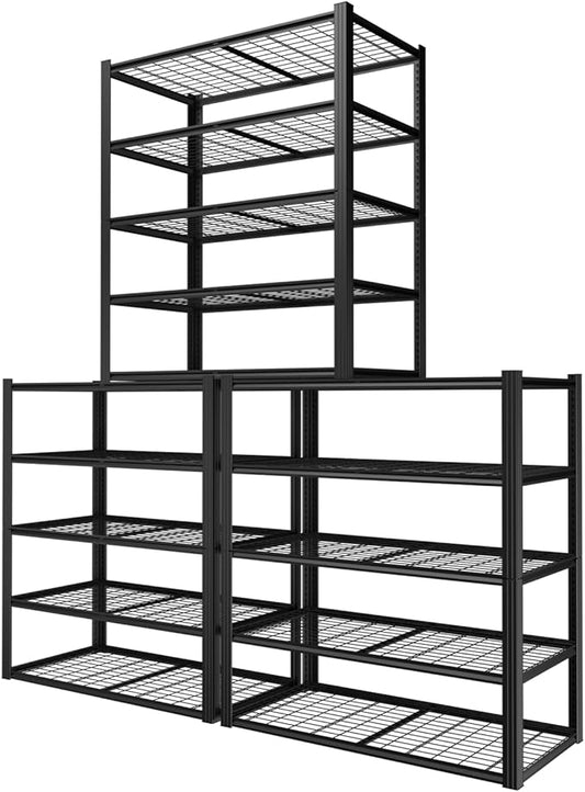ROOMTEC 48" W Garage Shelving Heavy Duty,2800LBS Storage Shelves,5-Tier Adjustable Metal Shelving Utility Shelf Rack Garage Storage Organize for Storage Industrial, Warehouse, Basement