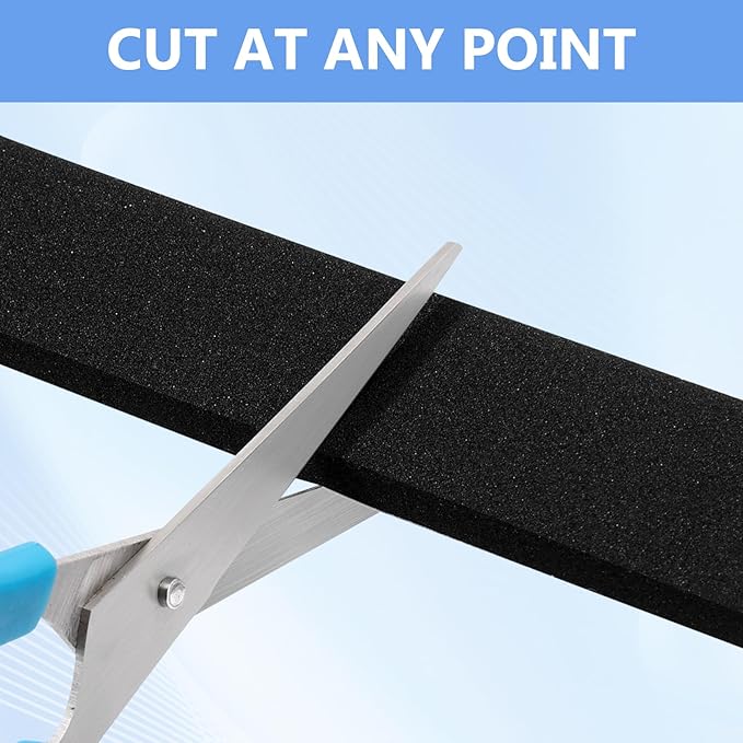 Weather Stripping Door Seal Strip- 1 Inch X 1/8 Inch X 26Feet, Strong Adhesive, Lightproof, Soundproof, Weatherproof Foam Tape Insulation for Sliding Door, Front Door Frame, Windows- Black