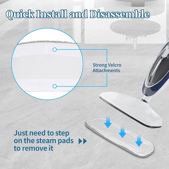 5 Pack Steam Mop Replacement Pads,Steam Mop Pads Compatible with GorFanty Steam Mop GF-6610B & GF-6610,Neugo NE033/NE033M & Mxnsewr,Washable & Reusable Microfiber Cloth for Floor Cleaning