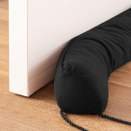 Sunolga 2-Pack 36" Door Draft Stopper Blocks Hot and Cold Air with Removable Washable Cover for Gaps Up to 3", All-Season Seal for Noise, Wind, Door Sweep for Bottom of Door, Home Essentials, Black