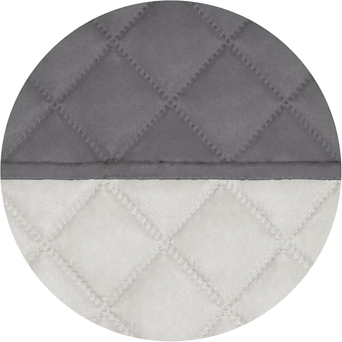 PureFit Reversible Quilted Sofa Cover, Water Resistant Slipcover Furniture Protector, Washable Couch Cover with Non Slip and Elastic Straps for Kids, Dogs, Pets (Oversized Sofa, Gray/Ivory)