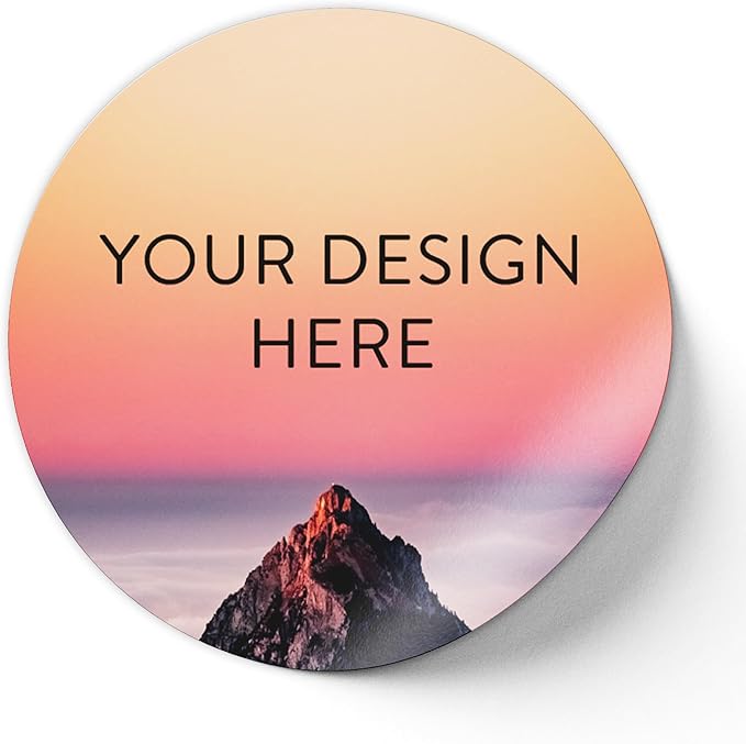 100 Custom Vinyl Stickers - Upload Your own Image, Text, Design, Logo - Personalized Logo Labels for Handmade, Packaging, Bottle, Jars, Candle, Brand Stickers (Mountain, 4x4)