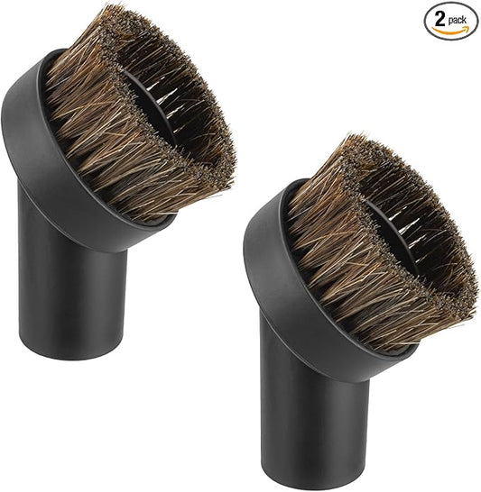 2Pcs 25mm Soft Horsehair Vacuum Dusting Brush, Universal Vacuum Brush Attachments for Shark Vacuum Cleaner and Shop Vac Vacuum and for Most Household Vacuum Cleaners Accessories