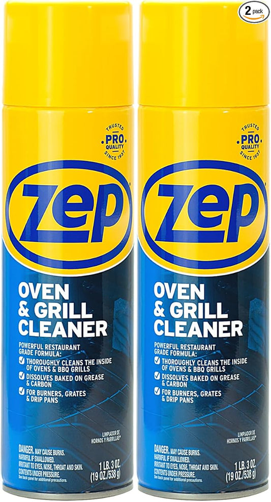 Zep Heavy-Duty Oven and Grill Cleaner - 19 oz (Case of 2) ZUOVGR19 - Dissolves Grease on Contact, on Burners, Grates and Drip Pans
