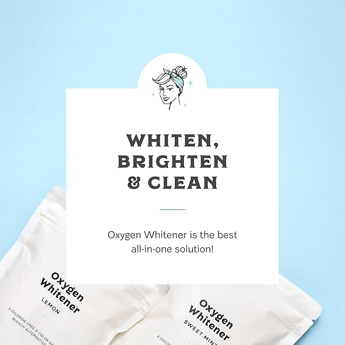 Clean Mama Natural Oxygen Whitener and Stain Remover - Color-Safe Natural Bleach Alternative - Plant-Derived Oxygen Powder, Whitens & Brightens Whites and Colors - Lemon, 2.53 lbs, 2 Pack