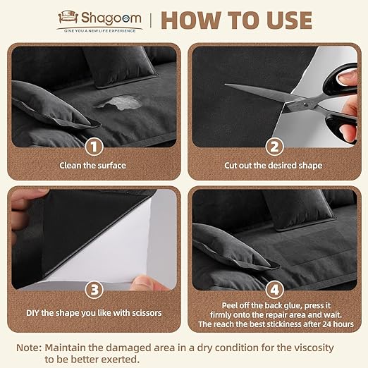 Suede Repair Patch, Large Fabric Repair Tape, Self-Adhesive Fabric Patches for Furniture, Couch, Sofa, Car Interior, Shoes, Hand Bag, Clothing (Dark Brown, 3.5X79 Inch)