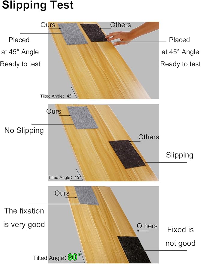 Non Slip Rug Pad Grippers - 4x6, 1/8" Thick, (Felt + Rubber) Double Layers Area Carpet Mat Tap, Provides Protection and Cushioning for Hardwood or Tile Floors