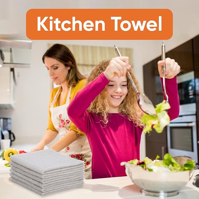 Superio Cotton Terry Washcloths Grey Towels 100% Cotton Cleaning Cloth 16" Rags Wash Clothes for Body and Face, Spa Towels, Multi Purpose (24, 12"x12")