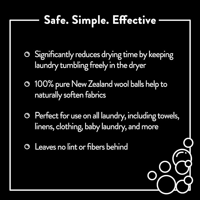 Molly's Suds Wool Dryer Balls | Natural Fabric Softener, Hypoallergenic, Reusable, Unscented, Reduce Drying Time | Large, Mixed Set of 6