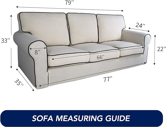 PureFit Reversible Quilted Sofa Cover, Water Resistant Slipcover Furniture Protector, Washable Couch Cover with Non Slip and Elastic Straps for Kids, Dogs, Pets (Sofa, Camel/Ivory)