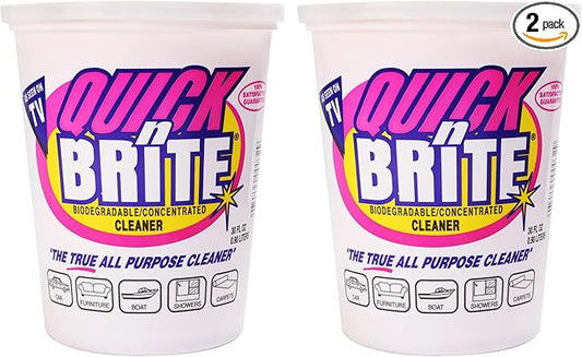 Quick 'n Brite All Purpose Cleaning Paste – Miracle Cleaner for Tough Stains | Eco-Friendly, Non-Toxic, Pet-Safe | Multi-Surface Stain Remover | Made in USA, 32oz (Pack of 2)