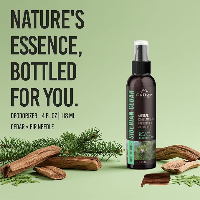 Non-Toxic Odor Eliminator,Natural Cedar Air Freshener Spray for Clothes Storage & Moth Repellent,Closet & Couch Deodorizer,Long Lasting Bathroom & Toilet Freshener, Safe for Kids & Pets-4 oz Pack of 1