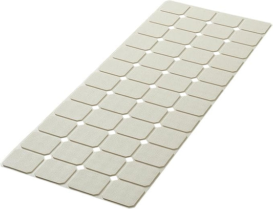 Bathtub Mat Non Slip Silicone Foldable Extra Long Tub Mat Strong Suction Cups & Large Drain Holes, Durable,Machine Washable for Smooth Surfaces Shower Mat, Ideal for Families Beige,15"x40" Beige