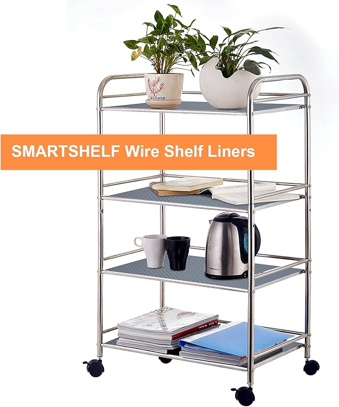 Shelf Liners for Kitchen Cabinets Refrigerator Liners Waterproof & Oil-Proof Kitchen Cupboard Liner Non-Slip Drawer Mats EVA Material Non Adhesive Fridge Mats for Shelves 17.3 x 157.4 Inches