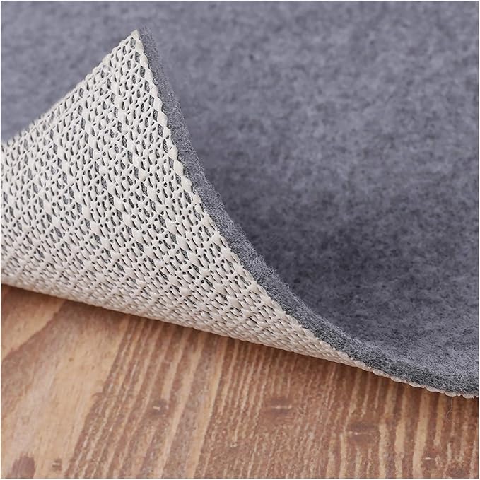 Non Slip Rug Pad Grippers - Round 4x4, 1/8" Thick, (Felt + Rubber) Double Layers Area Carpet Mat Tap, Provides Protection and Cushioning for Hardwood or Tile Floors