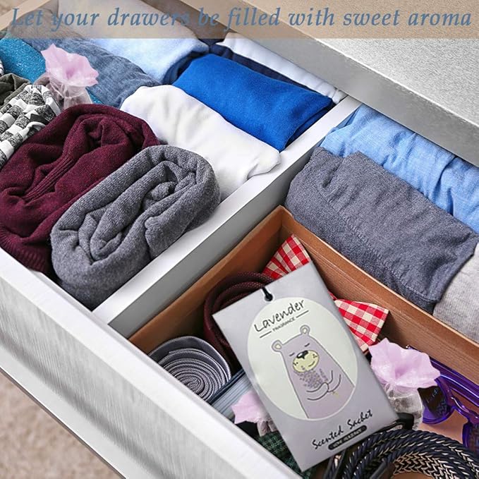 14 Packs Lavender Scented Sachets Bag for Drawer and Closet Xmas Gift 15 Scents Optional
