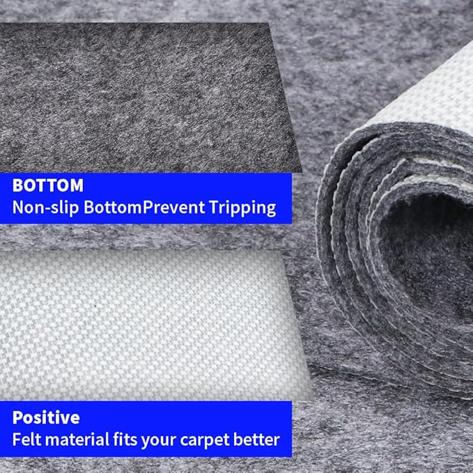 100% Waterproof Non-Slip Rug Pad 10x14 ft for Large Area Rugs Durable Felt Floor Protection pad for All Floors, Suitable for Cutting. Rug Pads Keep Rugs in Place and Provide Cushioning