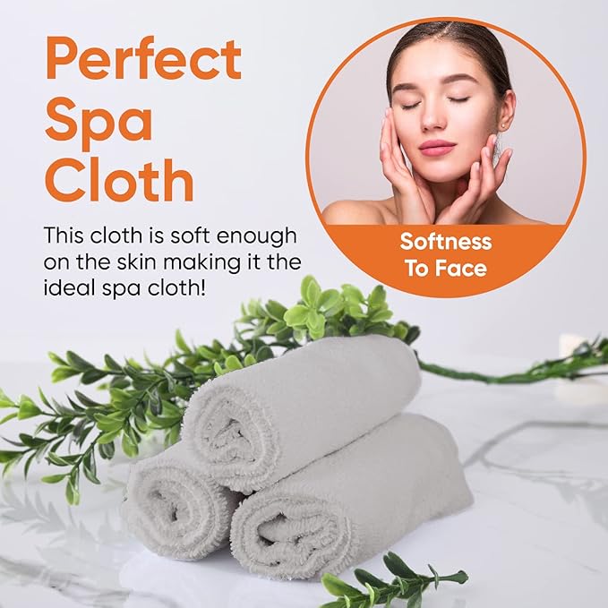 Superio Cotton Terry Washcloths Grey Towels 100% Cotton Cleaning Cloth 16" Rags Wash Clothes for Body and Face, Spa Towels, Multi Purpose (24, 12"x12")