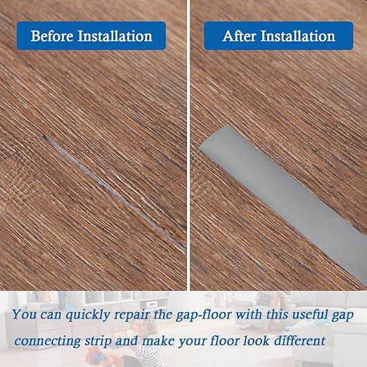 Floor Transition Strip Self Adhesive Floor Cover Strips Laminate 2" Wide Vinyl Flat Divider Transitions (5cm, 3.3Ft, Gray)