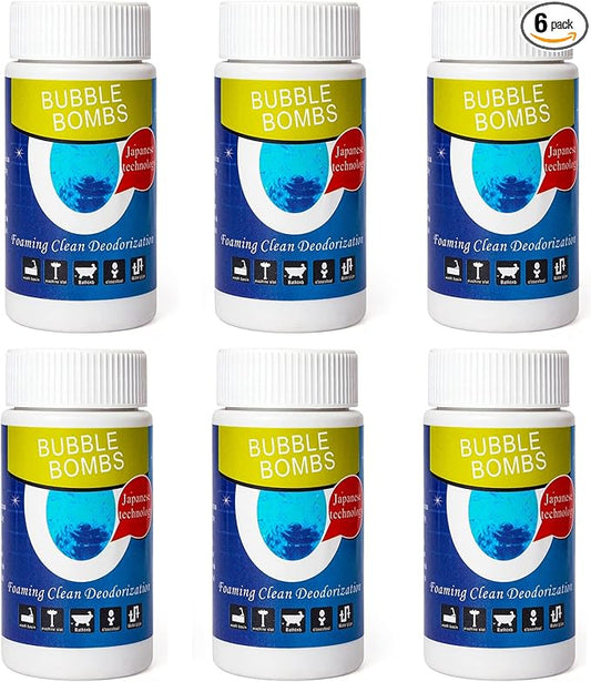 6 Pcs Bubble Bombs Drain Cleaner, Pipe Dredge Deodorant, Quick Dredge Pipeline, Powerful Sink Drain Cleaner, Magic Fast Foaming for Kitchen Toilet Pipeline Quick Cleaning Tool
