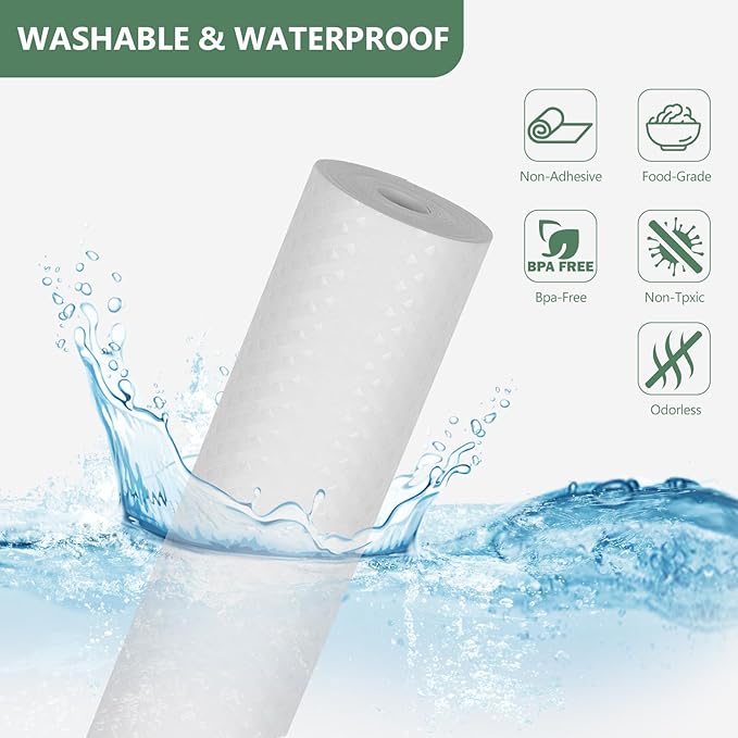 Shelf Liners, Non-Adhesive Drawer Liner, Waterproof & Oil-Proof Kitchen Cabinet Cupboard Liner Plastic EVA Material BPA Free Fridge Liner Mats Paper Protector for Shelves (White/24in x 240in)